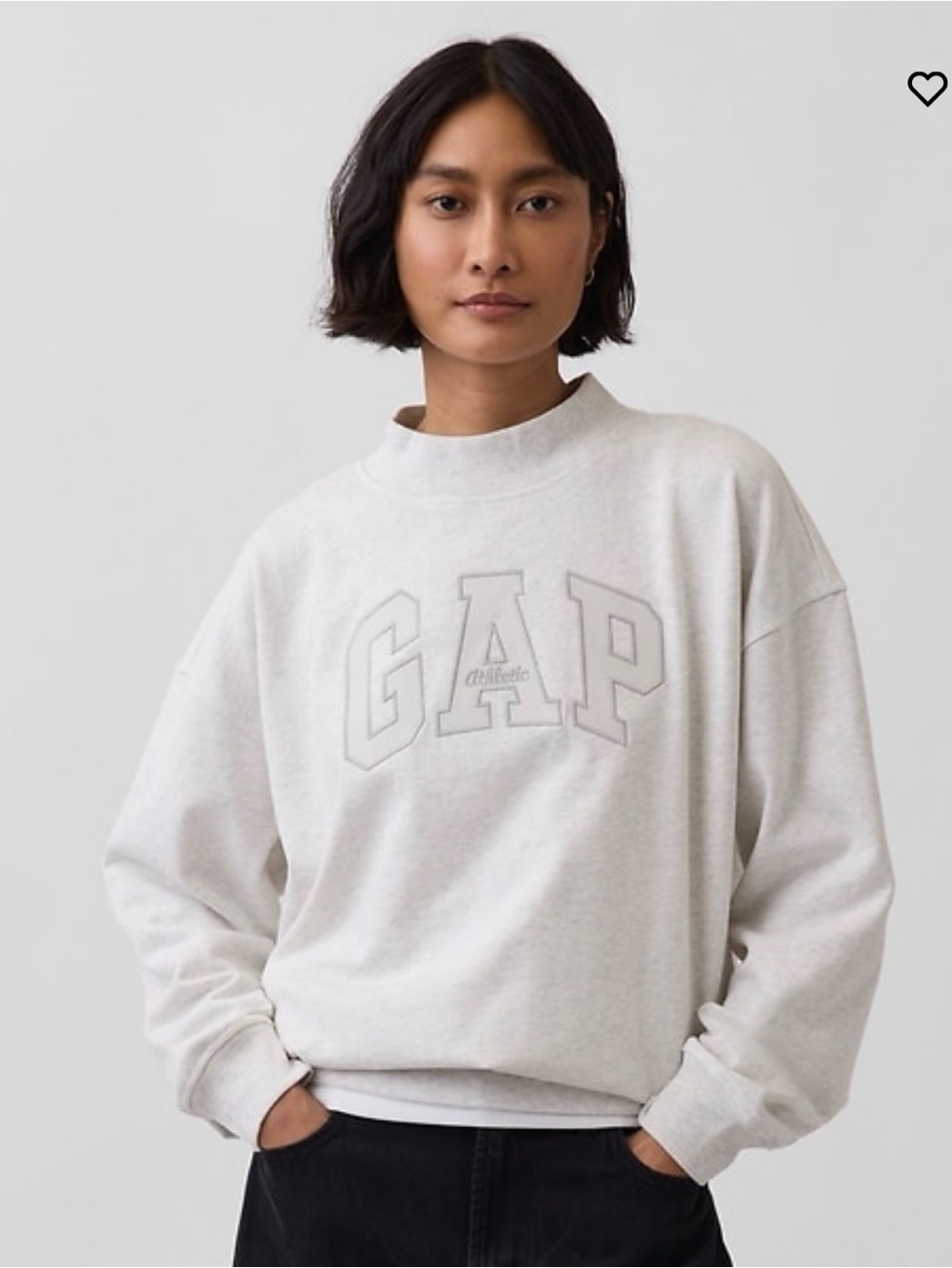 Brand new GAP VintageSoft Terry Oversized Mockneck Logo Sweatshirt